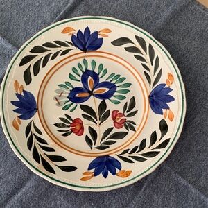 Made In Holland 9” Serving/Display/Wall Plate Hand Painted  Dutch Floral